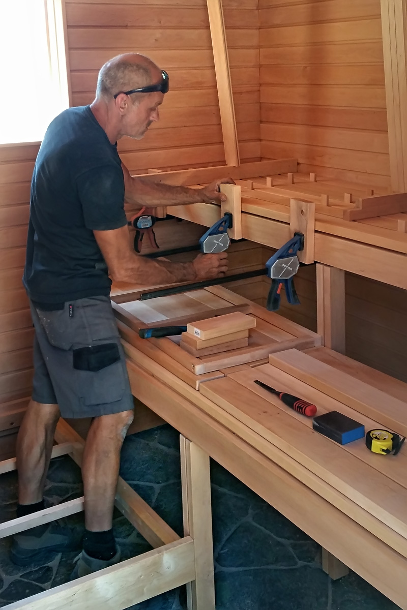 Holz Liegefläche Sauna