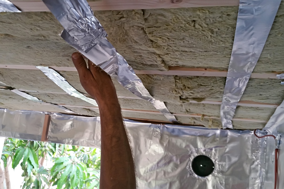 Sauna Deckenisolierung