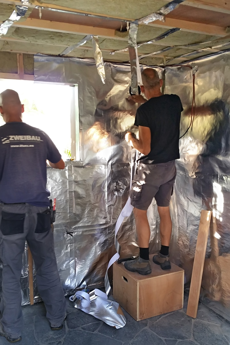 Sauna Isolierung innen