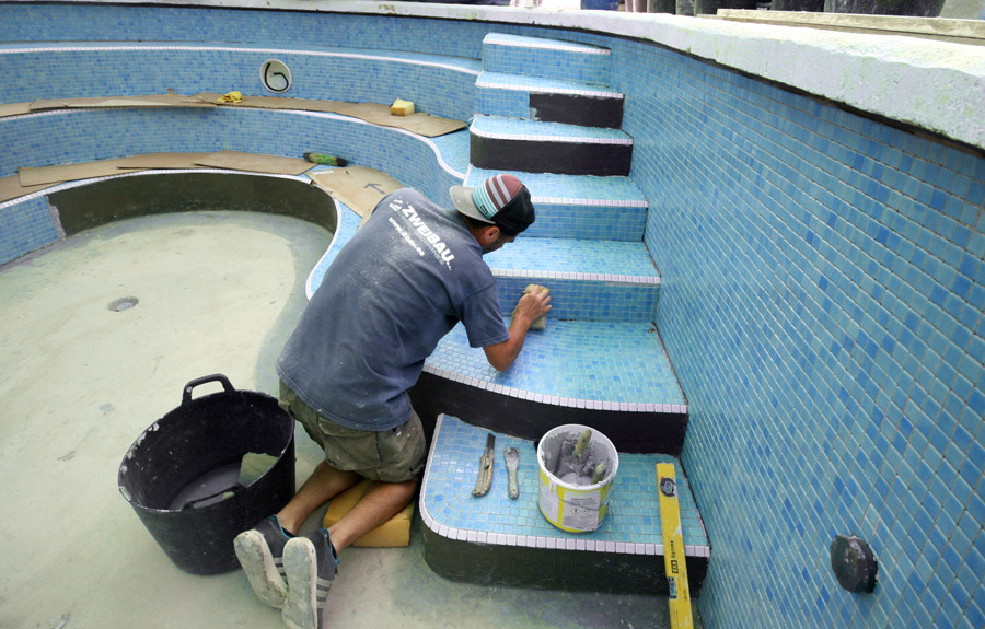 construcción de mosaico escalera