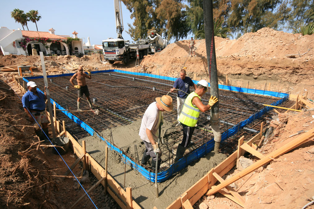 Betonfläche ausgießen