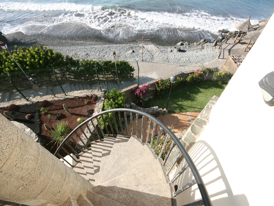 Vista superior escalera espiral